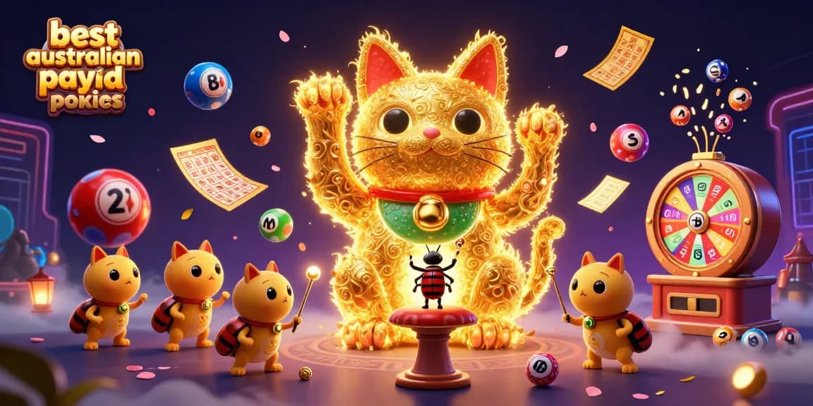 Engage with the best Australian PayID pokies through vibrant 3D illustration showcasing casino excitement.