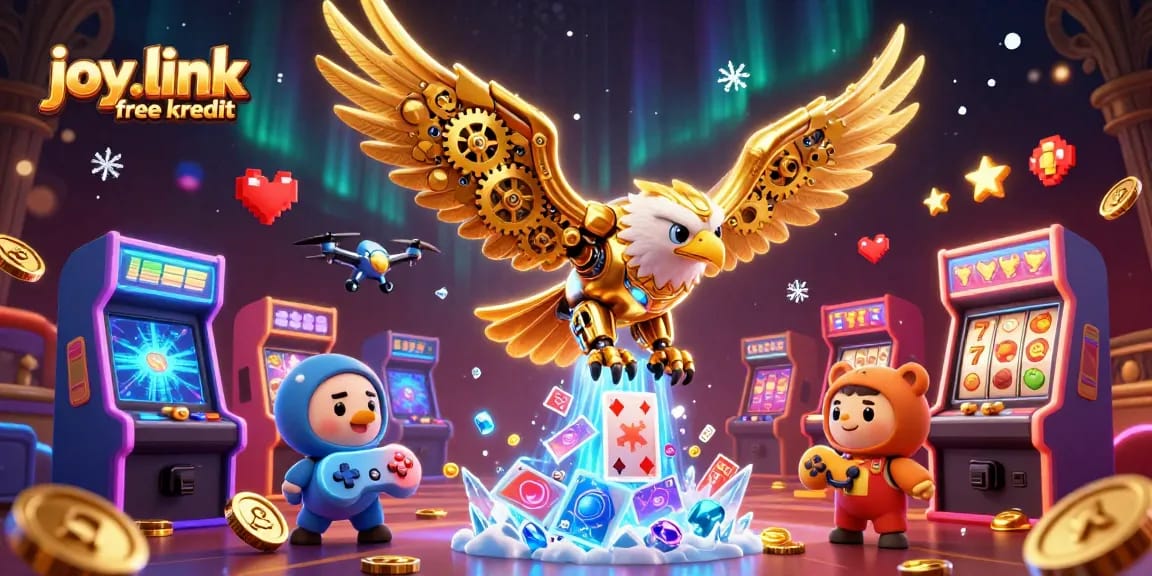Experience joy.link free kredit through a dynamic 3D casino adventure with golden eagle and arcade elements.