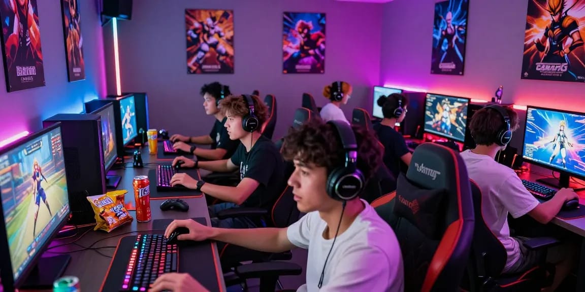 Players enjoying immersive hentaigames in a vibrant gaming lounge with engaging atmosphere.