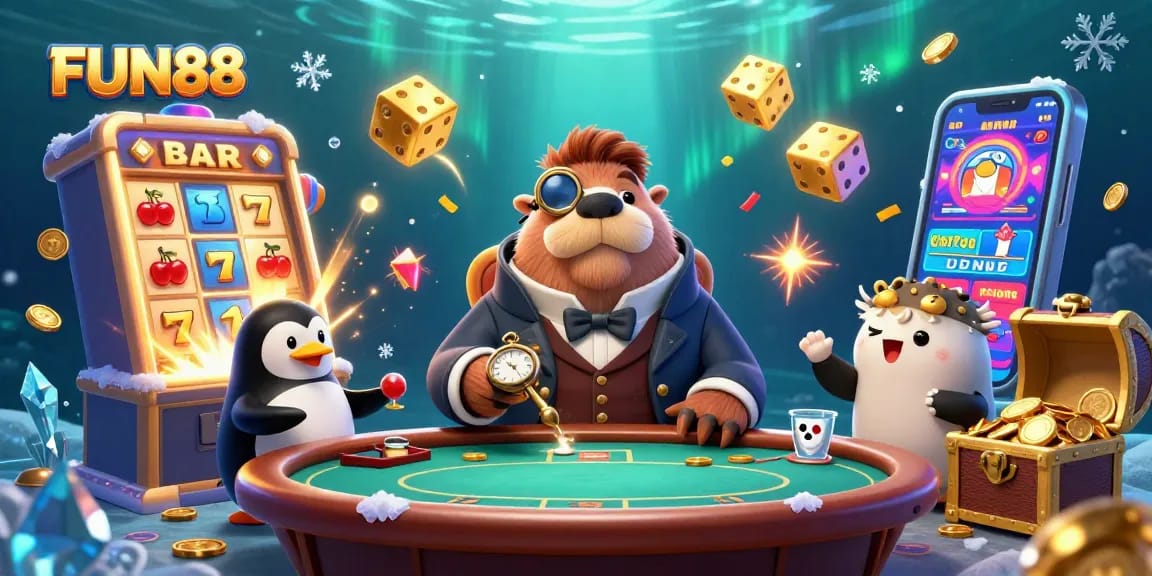 Experience thrilling gameplay and jackpots at FUN88's vibrant underwater casino.