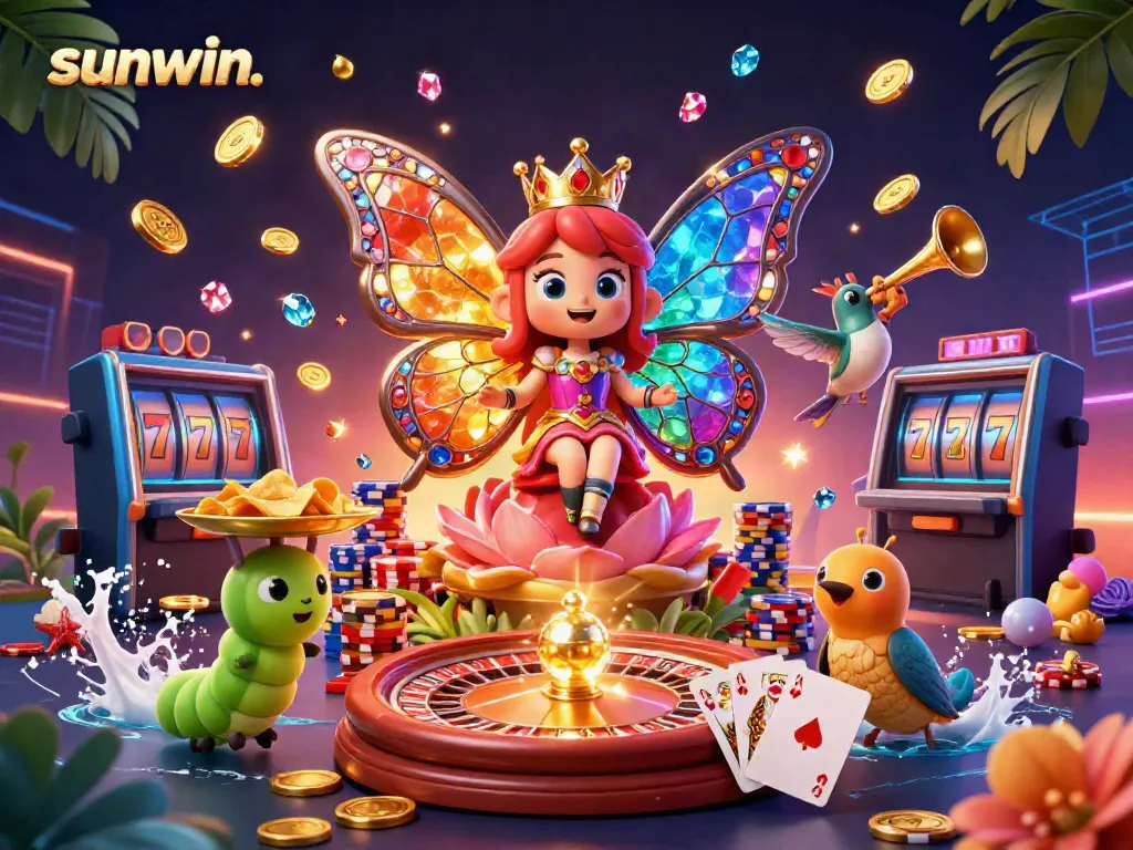 Enjoy thrilling games at sunwin. with colorful chips and dynamic casino elements in vibrant design.