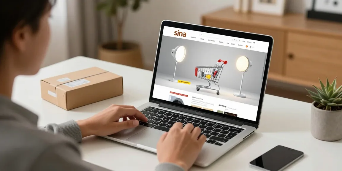 Sina magnetica shopping experience on e-commerce site with LED products.