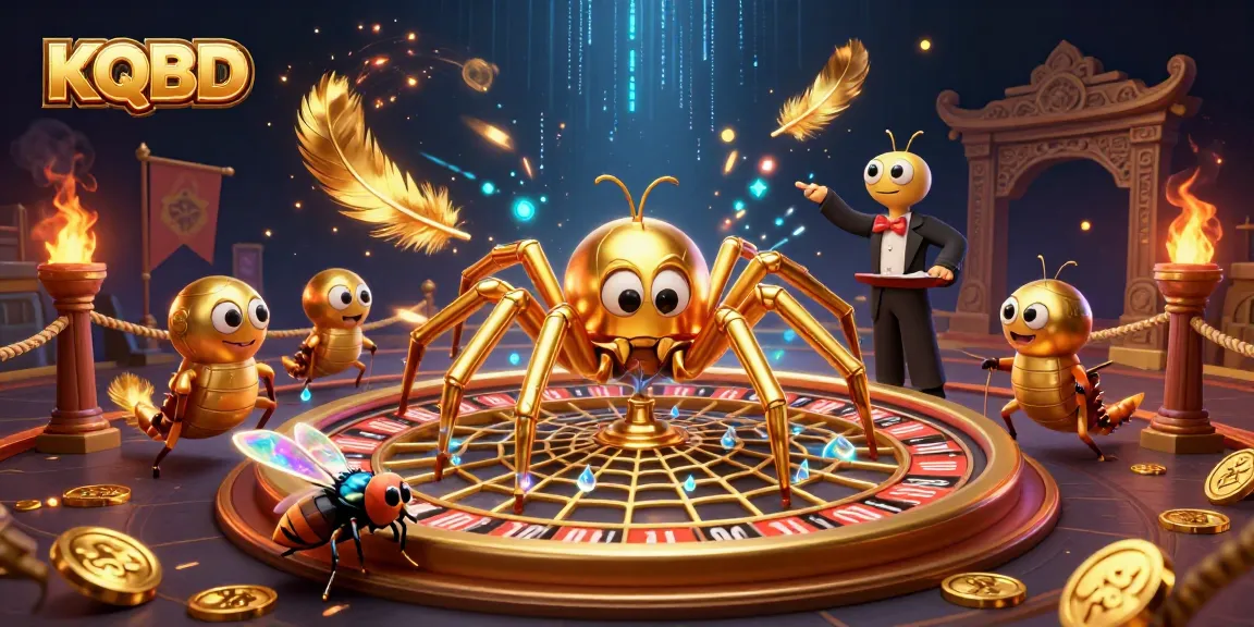 Engage with the dynamic KQBD scene featuring a golden spider and centipede in a thrilling betting atmosphere.