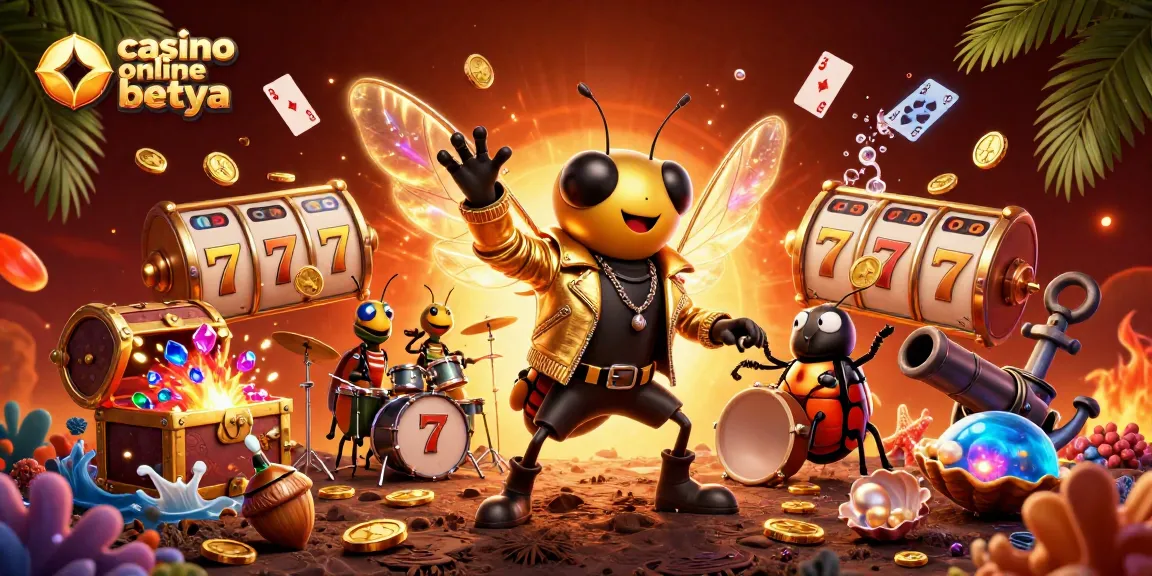 Engage in thrilling action at casino online betya with stunning 3D illustration depicting vibrant gaming elements.