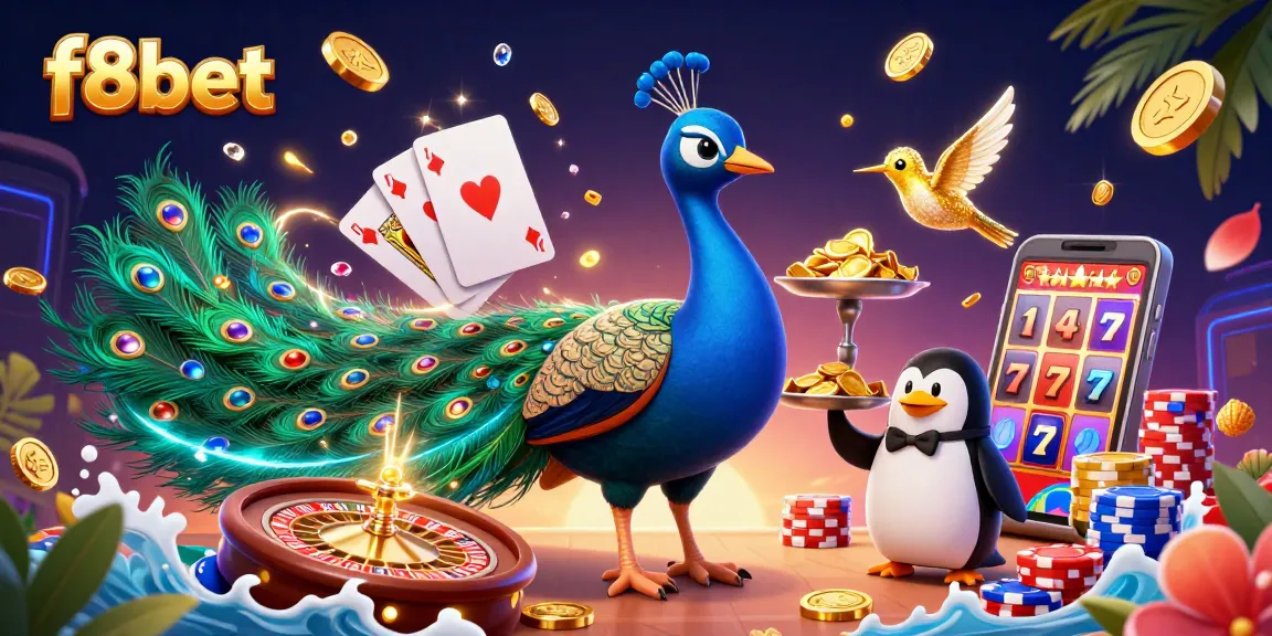 Experience thrilling gameplay with f8bet in a vibrant casino scene featuring unique characters and games.