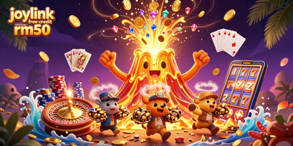 Experience the thrill of joylink free credit rm50 in a dynamic casino scene filled with treasure.